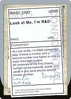 Look at Me, I'm R&D