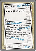 Look at Me, I'm R&D