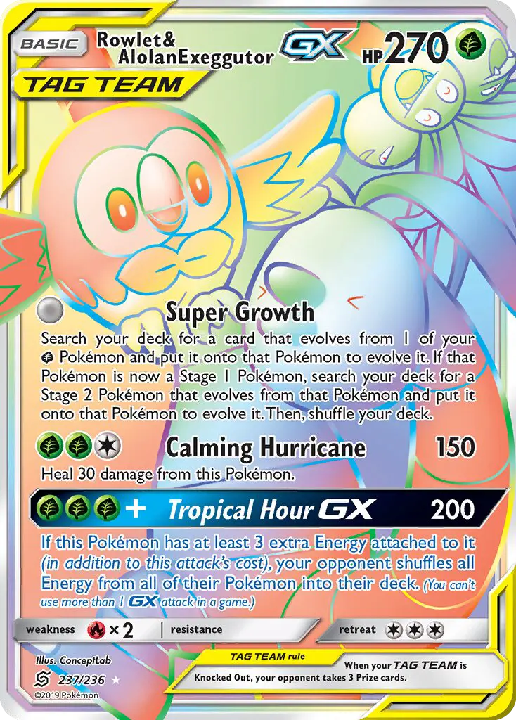 Rowlet & Alolan Exeggutor GX